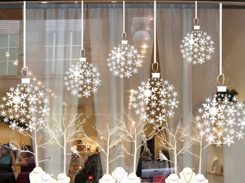  trang trí cửa kính Noel 